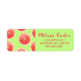 Pink Grapefruit Slicten Pattern Etiket
