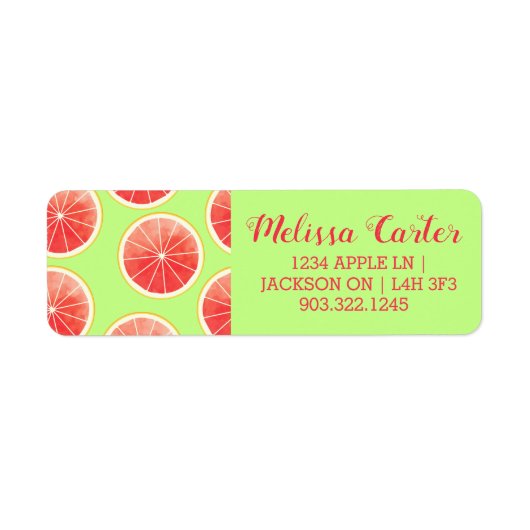 Pink Grapefruit Slicten Pattern Etiket (Voorkant)