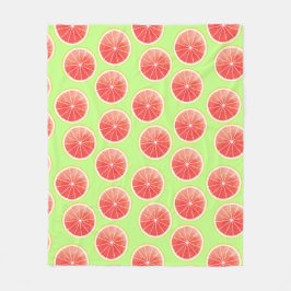 Pink Grapefruit Slicten Pattern Fleece Deken