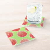 Pink Grapefruit Slicten Pattern Glazen Onderzetter (Schuin)