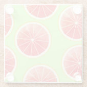 Pink Grapefruit Slicten Pattern Glazen Onderzetter (Achterkant)