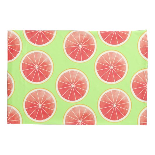 Pink Grapefruit Slicten Pattern Kussensloop (Achterkant)