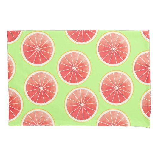 Pink Grapefruit Slicten Pattern Kussensloop (Voorkant)