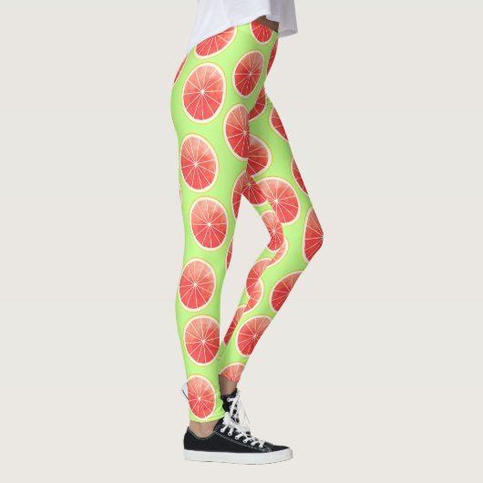 Pink Grapefruit Slicten Pattern Leggings (Rechts)