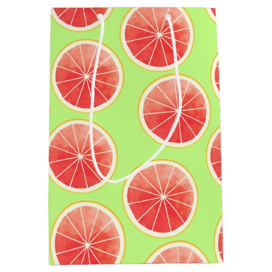 Pink Grapefruit Slicten Pattern Medium Cadeauzakje (Voorkant)