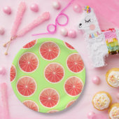 Pink Grapefruit Slicten Pattern Papieren Bordje (Feest)