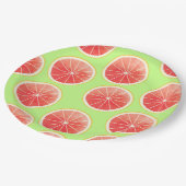 Pink Grapefruit Slicten Pattern Papieren Bordje (Gekanteld)