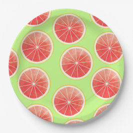 Pink Grapefruit Slicten Pattern Papieren Bordje