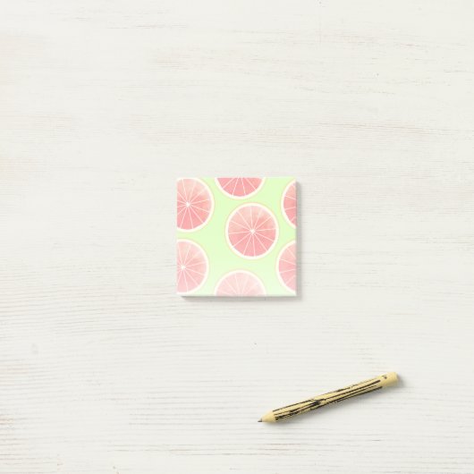 Pink Grapefruit Slicten Pattern Post-it® Notes (Op bureau)