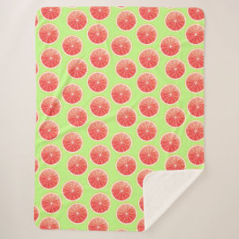 Pink Grapefruit Slicten Pattern Sherpa Deken