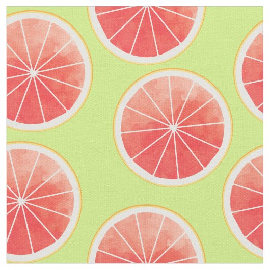 Pink Grapefruit Slicten Pattern Stof (Close Up)
