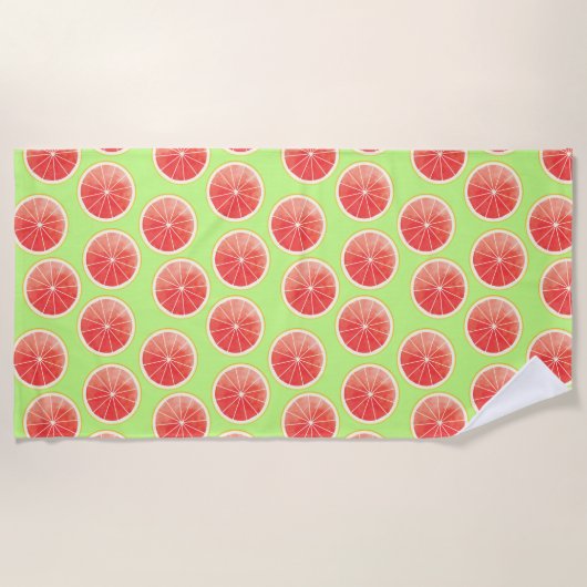 Pink Grapefruit Slicten Pattern Strandlaken (Voorkant)