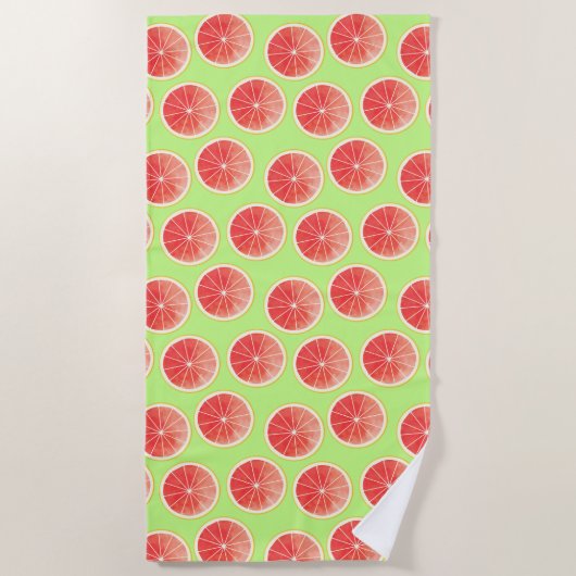 Pink Grapefruit Slicten Pattern Strandlaken (Voorkant)