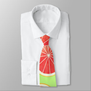 Pink Grapefruit Slicten Pattern Stropdas