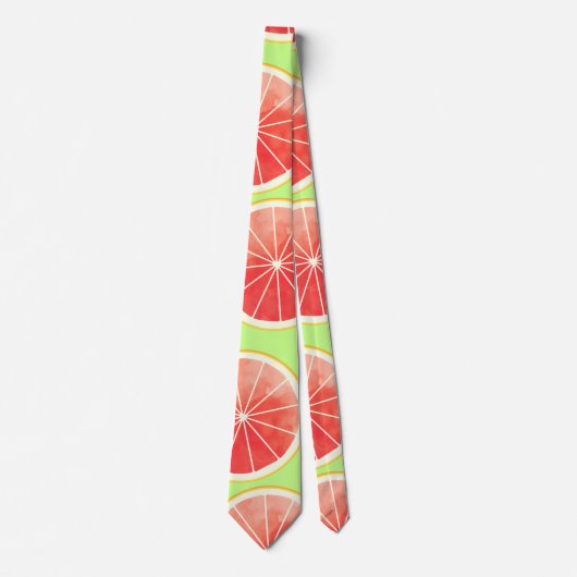 Pink Grapefruit Slicten Pattern Stropdas (Voorkant)