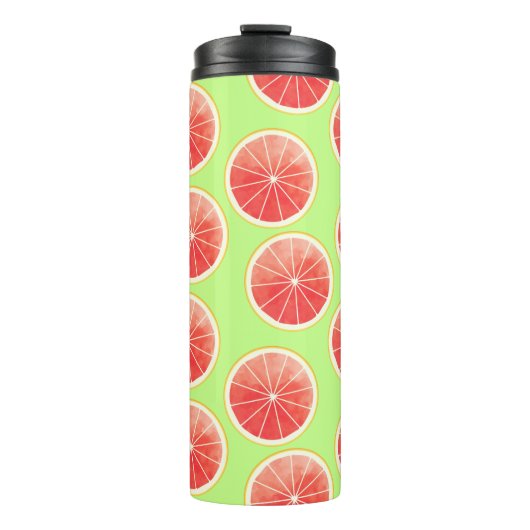 Pink Grapefruit Slicten Pattern Thermosbeker (Voorkant)