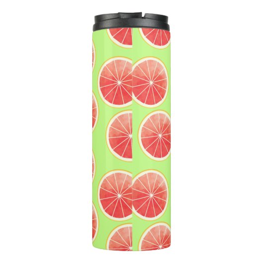 Pink Grapefruit Slicten Pattern Thermosbeker (Achterkant)