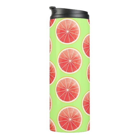 Pink Grapefruit Slicten Pattern Thermosbeker (Geroteerd rechts)