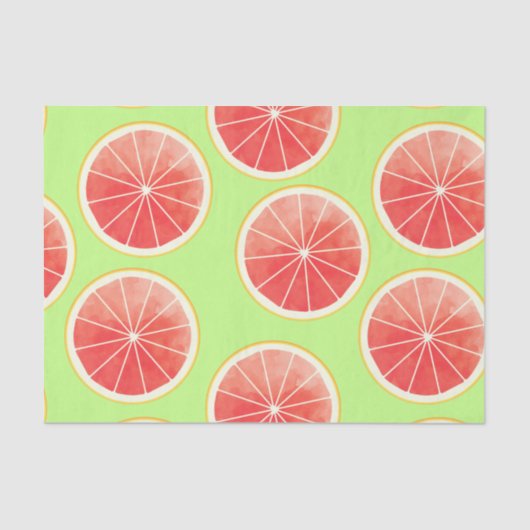 Pink Grapefruit Slicten Pattern Tissuepapier (Voorkant)