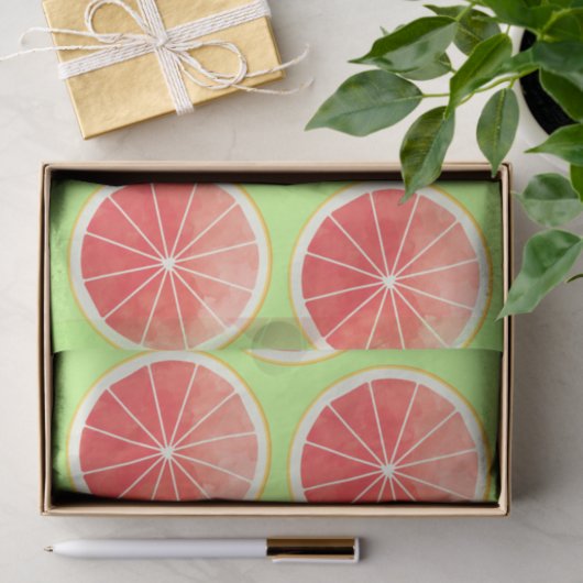 Pink Grapefruit Slicten Pattern Tissuepapier (Geschenk)