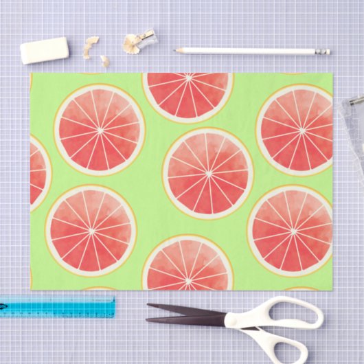 Pink Grapefruit Slicten Pattern Tissuepapier (Craft)