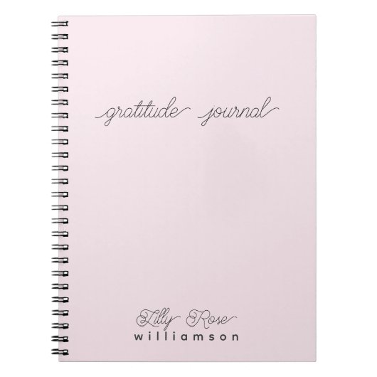 Pink Gratitude Journal - Schattigee scripttypograf Notitieboek (Voorkant)