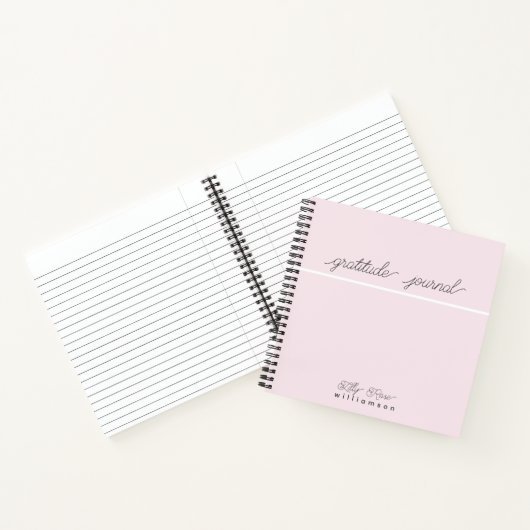 Pink Gratitude Journal - Schattigee scripttypograf Notitieboek (Binnen)
