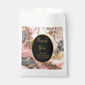 Pink, Gray and Gold Marble Agate Birthday Party Bedankzakje (Voorkant)