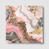 Pink, Gray and Gold Marble Agate Birthday Party Gastenboek (Achterkant)
