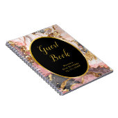 Pink, Gray and Gold Marble Birthday Guest Book Notitieboek (Rechterzijde)