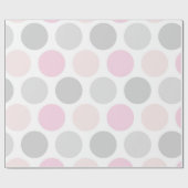Pink Gray and Skin Tone Polka Dots Wrapping Paper Cadeaupapier (Vlak)