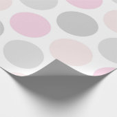 Pink Gray and Skin Tone Polka Dots Wrapping Paper Cadeaupapier (Hoek)