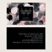 Pink Gray Black Monogram Modern Business Cards Visitekaartje (Voorkant /achterkant)