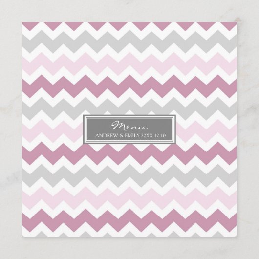 Pink Gray Chevron Menu (Achterkant)