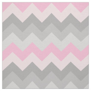 Pink Gray Chevron Ombre Stof