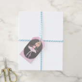 Pink & Gray Couture Ballerina Birthday Party Cadeaulabel (Met Touw)