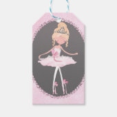 Pink & Gray Couture Ballerina Birthday Party Cadeaulabel (Voorkant)
