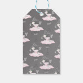 Pink & Gray Couture Ballerina Birthday Party Cadeaulabel (Achterkant)