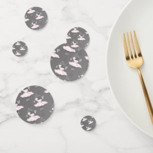 Pink & Gray Couture Ballerina Birthday Party Confetti