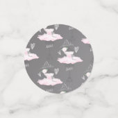 Pink & Gray Couture Ballerina Birthday Party Confetti (Kleine voorkant)