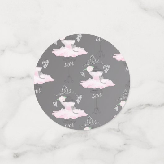 Pink & Gray Couture Ballerina Birthday Party Confetti (Kleine voorkant)