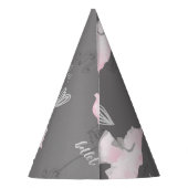 Pink & Gray Couture Ballerina Birthday Party Feesthoedjes (Achterkant)