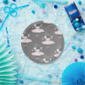 Pink & Gray Couture Ballerina Birthday Party Papieren Bordje (Feest)