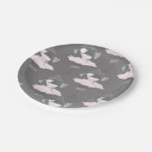 Pink & Gray Couture Ballerina Birthday Party Papieren Bordje (Gekanteld)