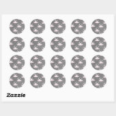 Pink & Gray Couture Ballerina Birthday Party Ronde Sticker (Vel)