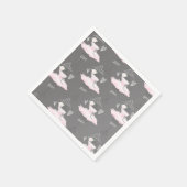 Pink & Gray Couture Ballerina Birthday Party Servet (Hoek)