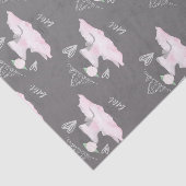 Pink & Gray Couture Ballerina Birthday Party Tissuepapier (Detail)