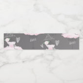 Pink & Gray Couture Ballerina Birthday Party Waterfles Etiket (Enkel label)