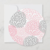 Pink Gray Dahlia Round BRIDAL SHOWER INVITE Kaart (Achterkant)