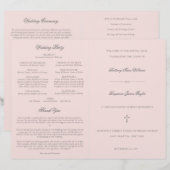 Pink Gray katholieke Weddenschappen Mass Ceremony (Voorkant / Achterkant)
